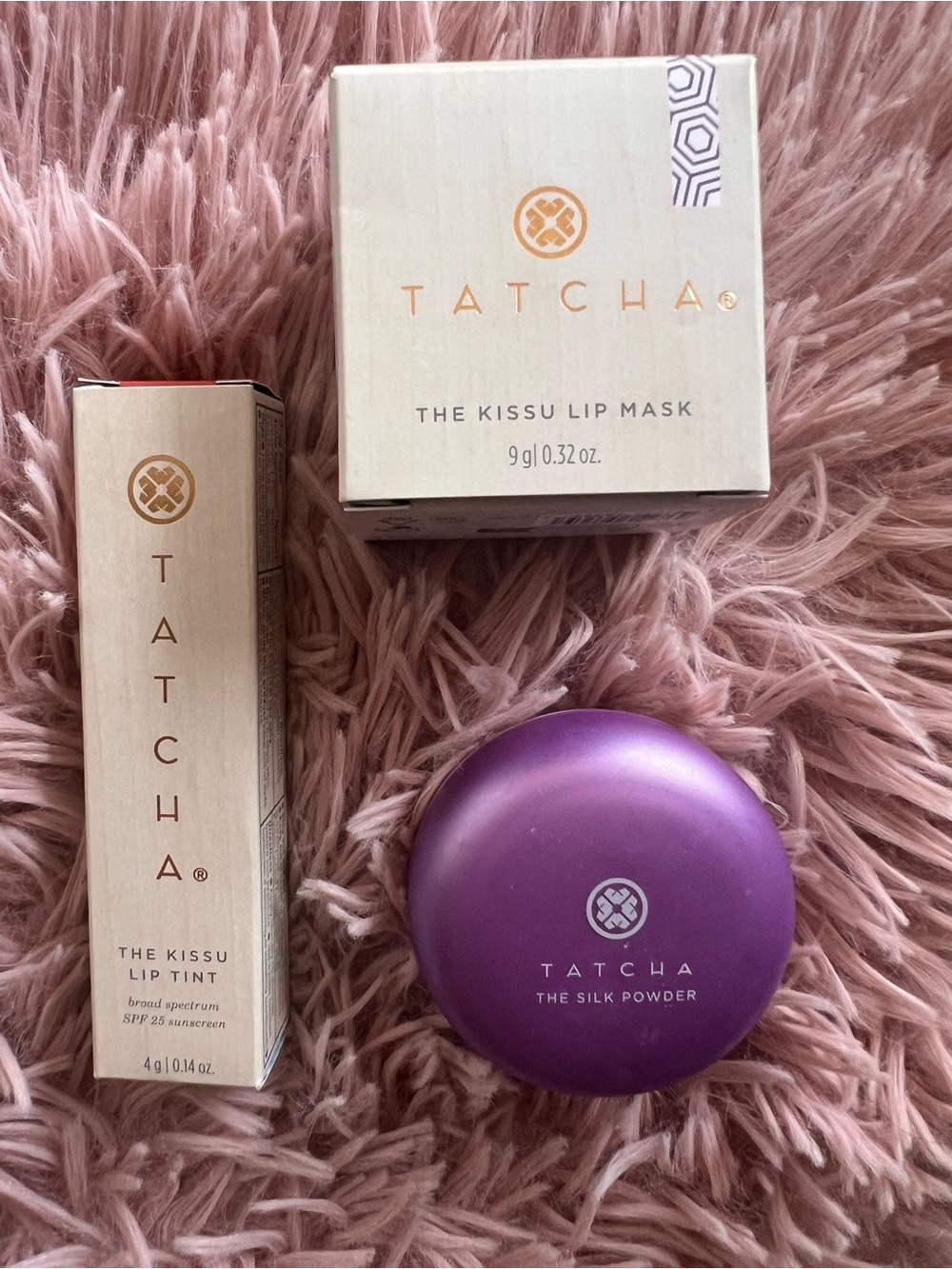 Tatcha Skincare Set Lip Tint Camellia, Lip mask and Silk Powder/ Pick 1
